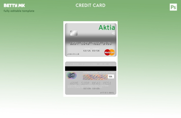 Модерен стил Шаблон за мастер картички на Финска Актиа штедилница